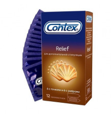 Презервативы с точками и рёбрами CONTEX Relief - 12 шт.