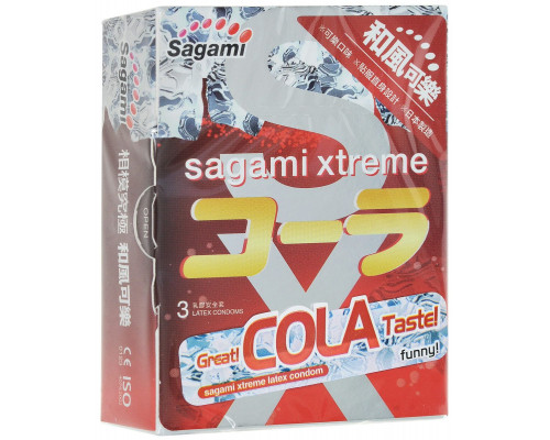 Заказать Ароматизированные презервативы Sagami Xtreme Cola  - 3 шт.