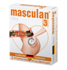 Презервативы Masculan Long Pleasure с продлевающим эффектом - 3 шт.