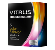 Цветные ароматизированные презервативы VITALIS PREMIUM color   flavor - 3 шт.