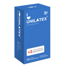 Классические презервативы Unilatex Natural Plain - 12 шт. + 3 шт. в подарок