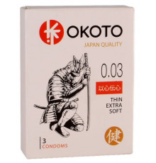 Тонкие презервативы OKOTO Thin Extra Soft - 3 шт.