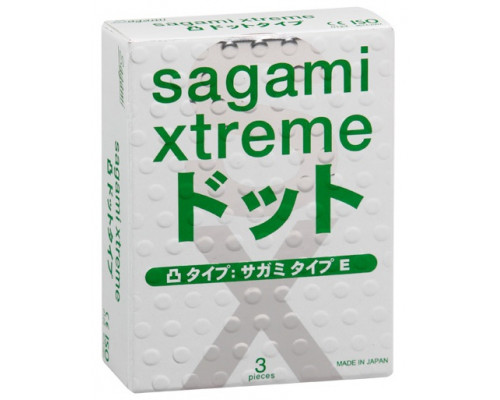 Заказать Презервативы Sagami Xtreme Type-E с точками - 3 шт.