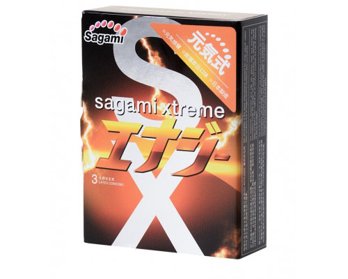 Заказать Презервативы Sagami Xtreme Energy с ароматом энергетика - 3 шт.