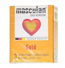 Презервативы Masculan Gold с ароматом ванили - 3 шт.