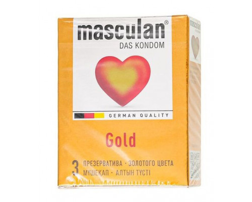 Презервативы Masculan Gold с ароматом ванили - 3 шт.