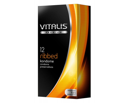 Заказать Ребристые презервативы VITALIS PREMIUM ribbed - 12 шт.