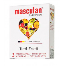 Презервативы Masculan Tutti-Frutti с фруктовым ароматом - 3 шт.