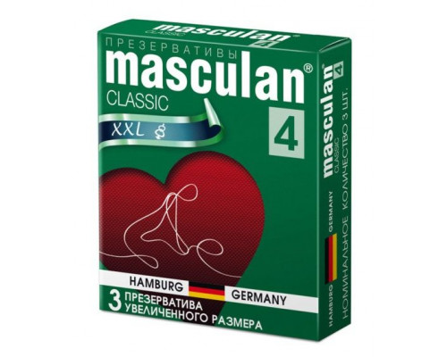 Презервативы Masculan Classic 4 XXL увеличенного размера - 3 шт.