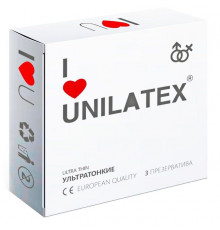 Ультратонкие презервативы Unilatex Ultra Thin - 3 шт.