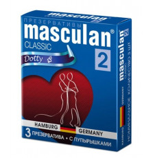 Презервативы Masculan Classic 2 Dotty с пупырышками - 3 шт.