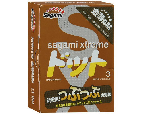 Заказать Презервативы Sagami Xtreme Feel Up с точечной текстурой и линиями прилегания - 3 шт.