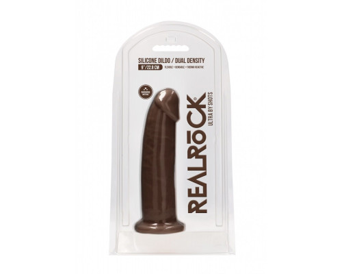 Коричневый фаллоимитатор без мошонки Silicone Dildo Without Balls - 22,8 см.