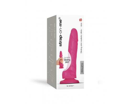 Розовый фаллоимитатор Strap-On-Me Sliding Skin Realistic Dildo size S