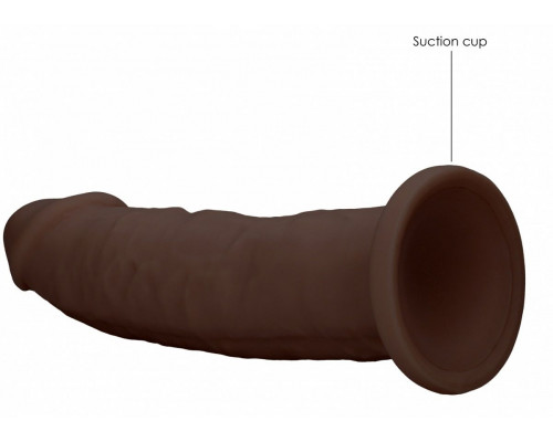 Коричневый фаллоимитатор без мошонки Silicone Dildo Without Balls - 22,8 см.