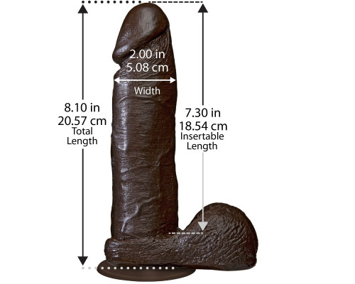 Заказать Коричневый фаллоимитатор The Realistic Cock 8” with Removable Vac-U-Lock Suction Cup - 20,57 см.