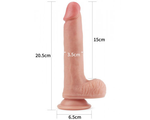 Телесный фаллоимитатор 8 Dual-Layered Silicone Nature Cock - 20,5 см.