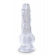 Заказать Прозрачный фаллоимитатор King Cock Clear 5  Cock with Balls - 15,2 см.