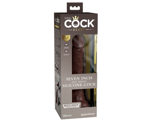 Заказать Коричневый фаллоимитатор 7  Silicone Dual Density Cock - 21 см.