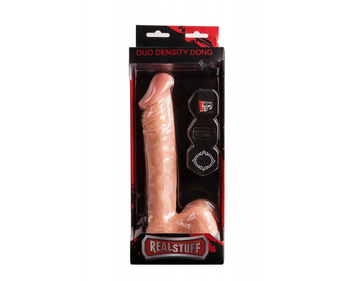 Заказать Телесный фаллоимитатор на присоске REALSTUFF DUO DENSITY DONG 9INCH - 22,9 см.