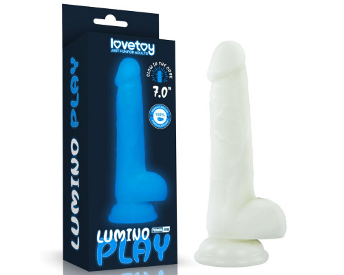 Светящийся в темноте фаллоимитатор 7 Inch Lumino Play Silicone Dildo - 18 см.