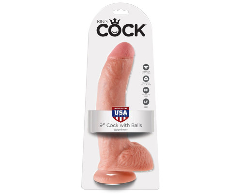 Заказать Телесный фаллоимитатор 9  Cock with Balls - 22,9 см.