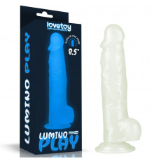 Прозрачный, светящийся в темноте фаллоимитатор Lumino Play Dildo - 21,5 см.