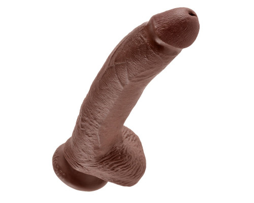 Коричневый фаллоимитатор 9  Cock with Balls - 22,9 см.