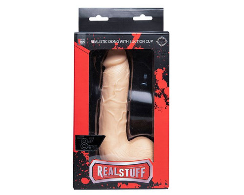 Заказать Телесный фаллоимитатор REALSTUFF 8INCH DONG WITH SUCTION CUP - 20 см.