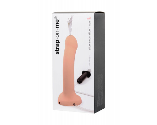 Телесный фаллос с имитацией эякуляции Silicon Cum Dildo L - 19,6 см.