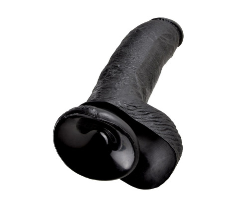 Заказать Чёрный фаллоимитатор 9  Cock with Balls - 22,9 см.