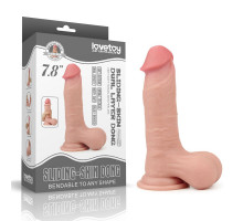 Телесный фаллоимитатор Sliding Skin Dual Layer Dong - 19,5 см.