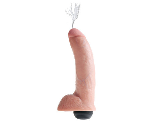 Заказать Телесный фаллоимитатор с эффектом семяизвержения Squirting Cock with Balls - 22,9 см.