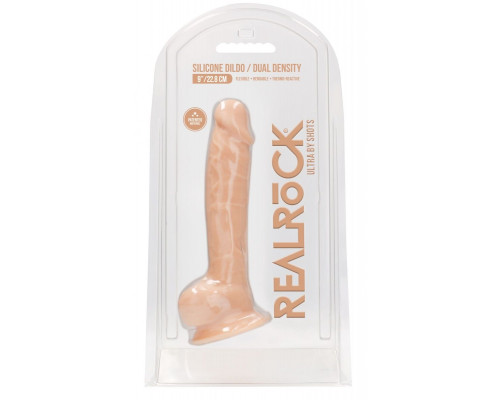 Заказать Телесный фаллоимитатор Silicone Dildo With Balls - 22,8 см.