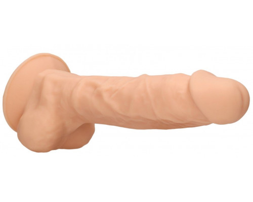 Заказать Телесный фаллоимитатор Silicone Dildo With Balls - 22,8 см.