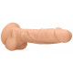 Заказать Телесный фаллоимитатор Silicone Dildo With Balls - 22,8 см.