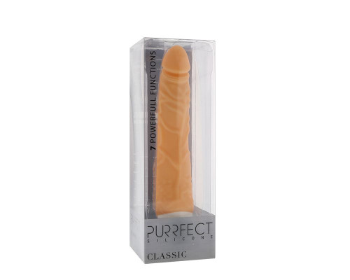 Заказать Телесный вибратор-реалистик PURRFECT SILICONE CLASSIC 7.1INCH FLESH - 18 см.