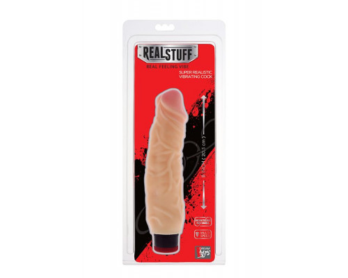 Вибратор-реалистик с крупными венами на поверхности REALSTUFF 8INCH VIBRATOR - 20,3 см.