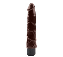 Коричневый вибратор-реалистик Ignite Vibrating Cock - 21,5 см.