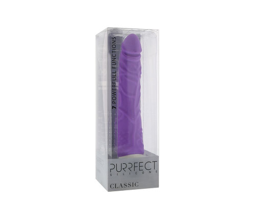 Заказать Фиолетовый вибратор-реалистик PURRFECT SILICONE CLASSIC 7.1INCH PURPLE - 18 см.