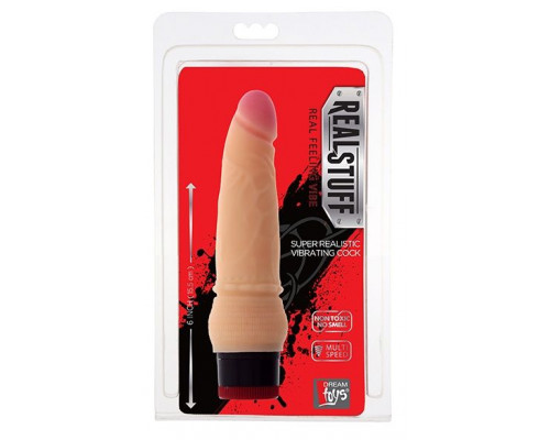 Вибратор-реалистик со встроенным пультом REALSTUFF 6INCH VIBRATOR - 15,5 см.