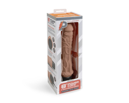 Заказать Кофейный вибратор-реалистик 8  Girthy Realistic Vibrator - 24,5 см.