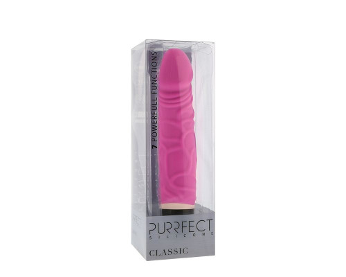 Заказать Ярко-розовый вибратор PURRFECT SILICONE CLASSIC 6.5INCH - 16,5 см.