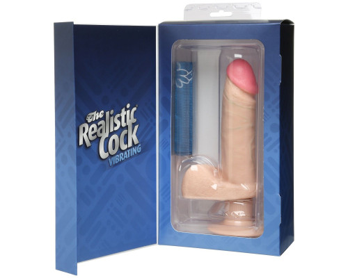 Заказать Вибромассажер-реалистик телесного цвета на присоске The Realistic Cock Vibrating 6” - 21,6 см.