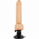 Заказать Телесный вибратор на мощной присоске Basecock Realistic Vibrator Remote Control - 19,5 см.