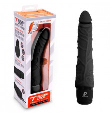 Черный вибратор-реалистик 7  Realistic Vibrator - 20 см.