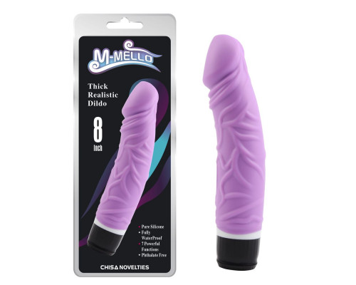 Заказать Фиолетовый вибратор-реалистик Thick Realistic Dildo - 19,5 см.