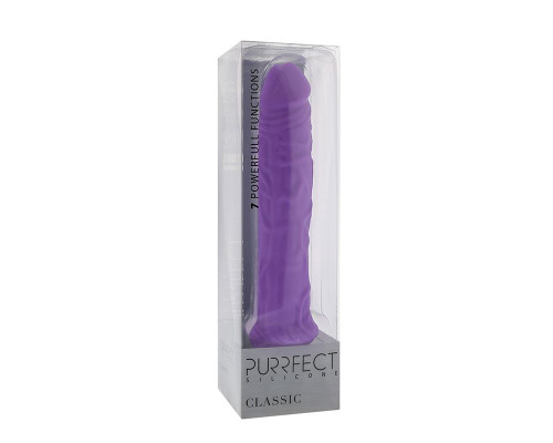 Заказать Фиолетовый вибратор-реалистик PURRFECT SILICONE CLASSIC 8.5INCH - 21,5 см.