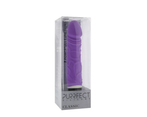 Заказать Фиолетовый вибратор-реалистик PURRFECT SILICONE CLASSIC 6.5INCH - 16,5 см.