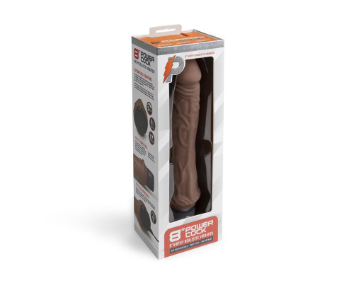 Заказать Коричневый вибратор-реалистик 8  Girthy Realistic Vibrator - 24,5 см.